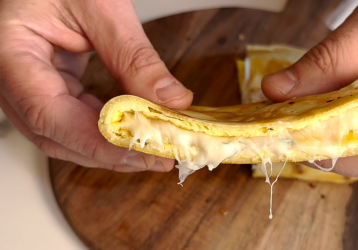 Así queda el crepe cuatro quesos según la receta del Chef Bosquet.