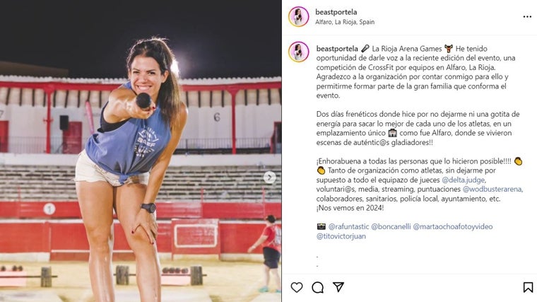 Bea Portela en La Rioja Arena Games. Foto Instagram @beastportela