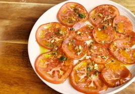 Carpaccio de tomate.