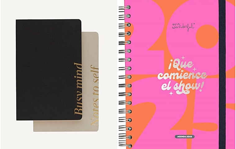 Cuadernos de Kokonote y agenda anual 2025 de Mr. Wonderful.