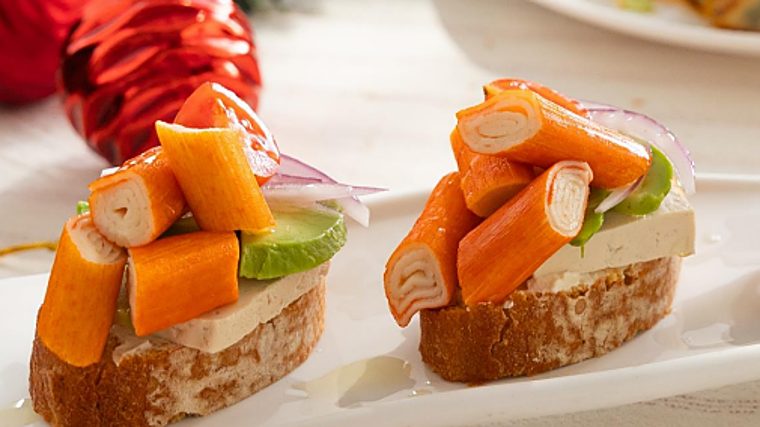 Canapé de aguacate con barrita Krissia.