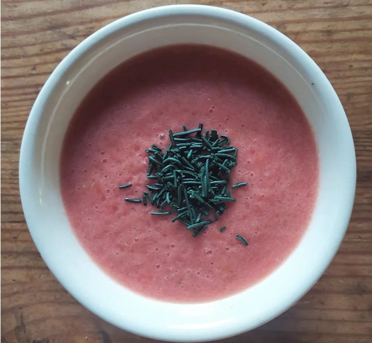 Gazpacho de sandía y espirulina