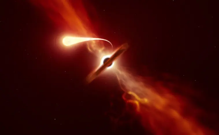 El trágico destino de una estrella 'espaguetizada' por un agujero negro a 35,5 millones de kilómetros por hora