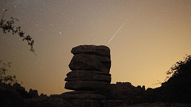 Imagen de una perseida captada en el cielo de Antequera (Málaga)