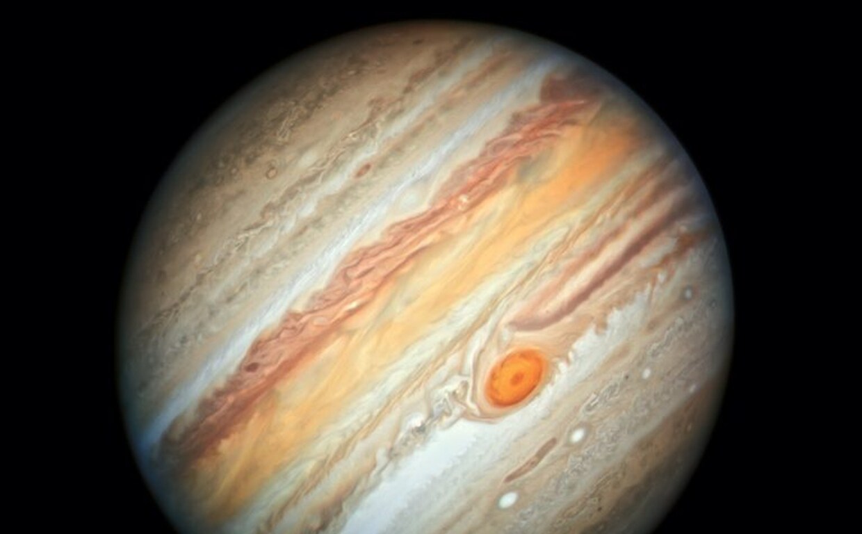 Imagen de Júpiter tomada por el Telescopio Espacial Hubble en 2019, en la que se observa la Gran Mancha Roja