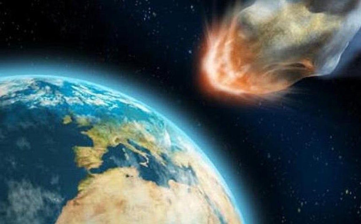Recreación de un asteroide acercándose a la Tierra