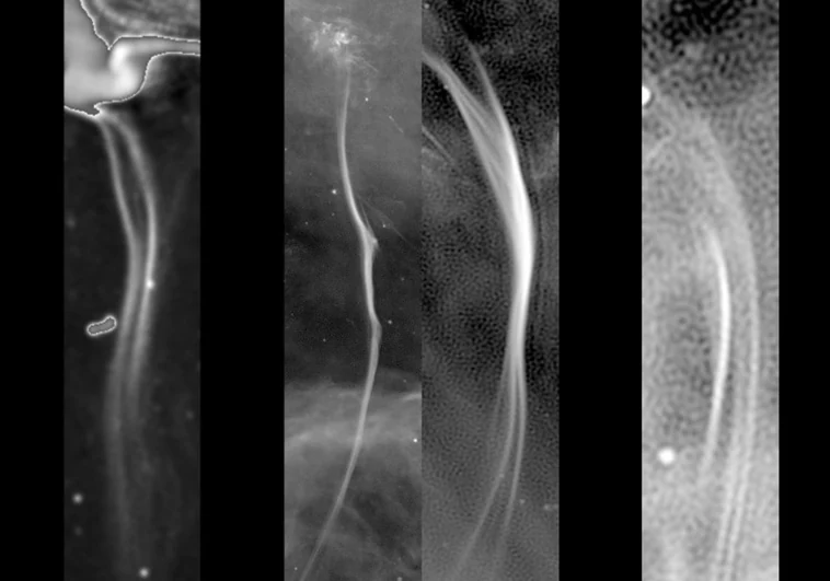 Nuevos datos sobre los misteriosos filamentos que 'cuelgan' del centro de nuestra galaxia