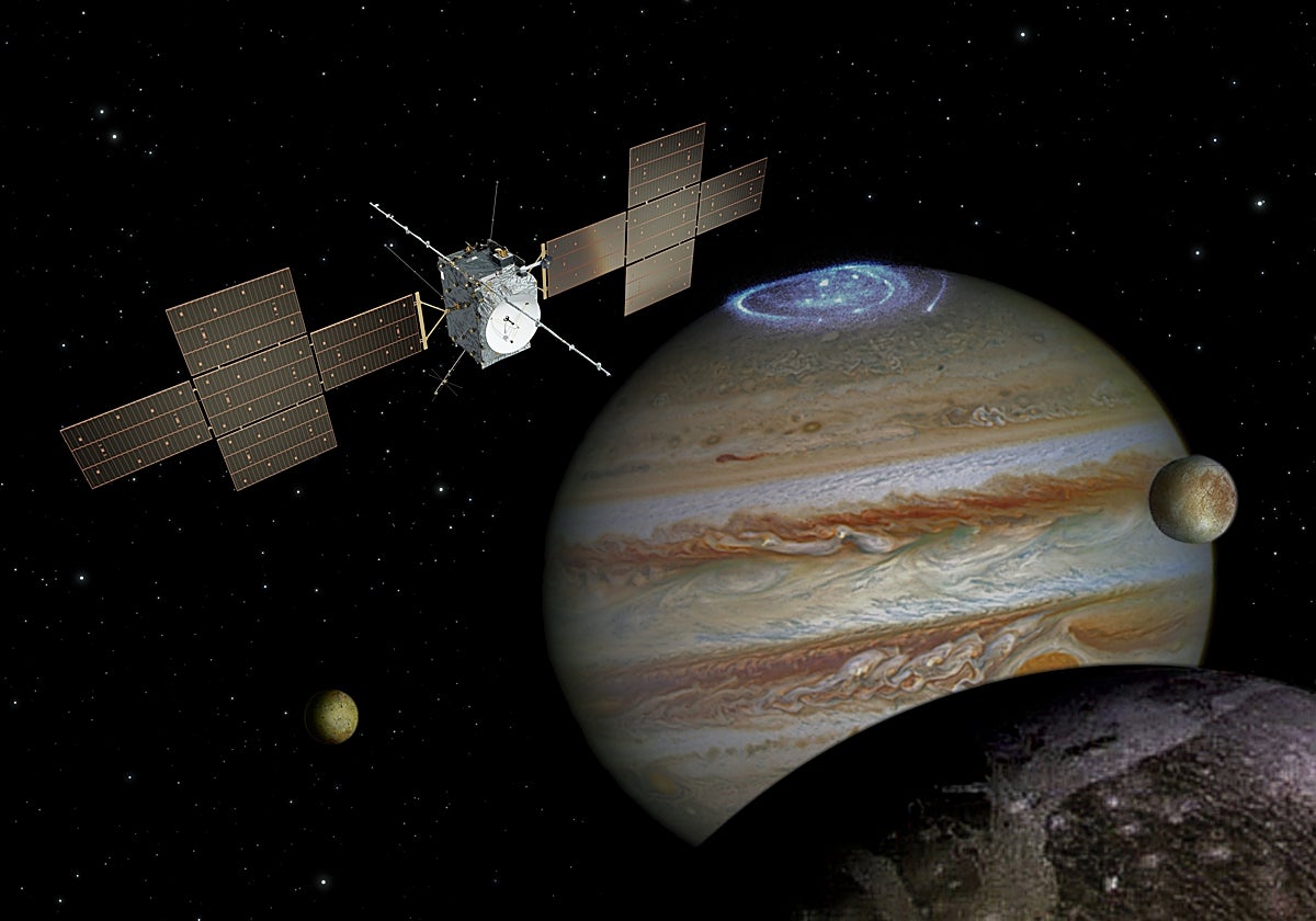 Recreación de JUICE en el sistema de Júpiter
