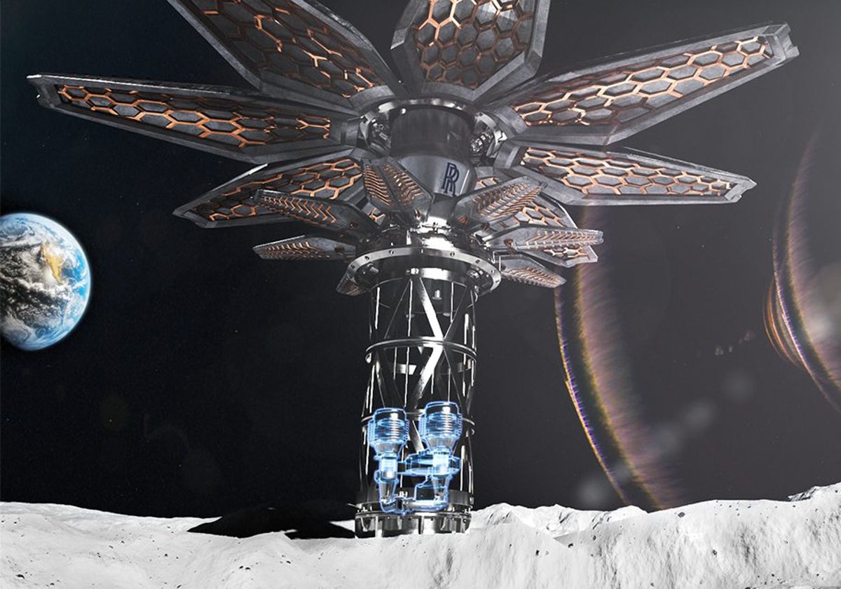 Recreación del microrreactor nuclear de Rolls-Royce en la Luna