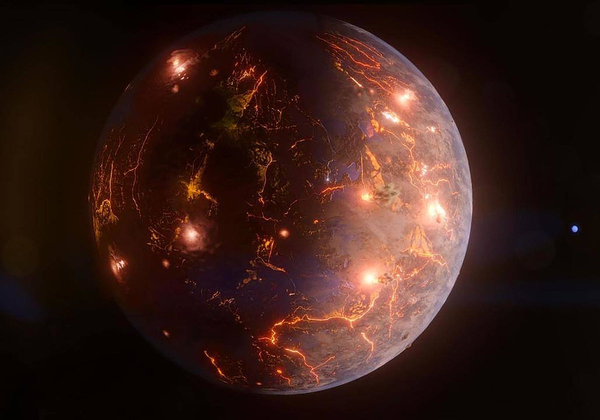 Recreación artística de LP 791-18 d, un mundo del tamaño de la Tierra situado a unos 90 años luz