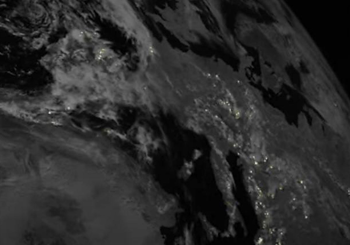 Captura de una de las animaciones del detector de rayos a bordo del satélite Meteosat