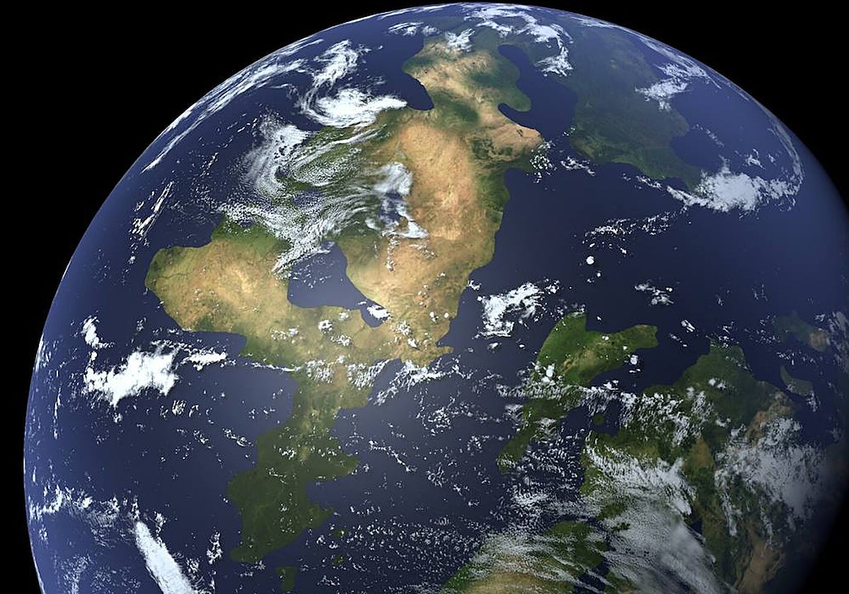 El vídeo recrea las variaciones geográficas sucedidas en la Tierra durante los últimos 250 millones de años, mostrando la interacción entre la tectónica de placas y las variaciones del nivel del mar