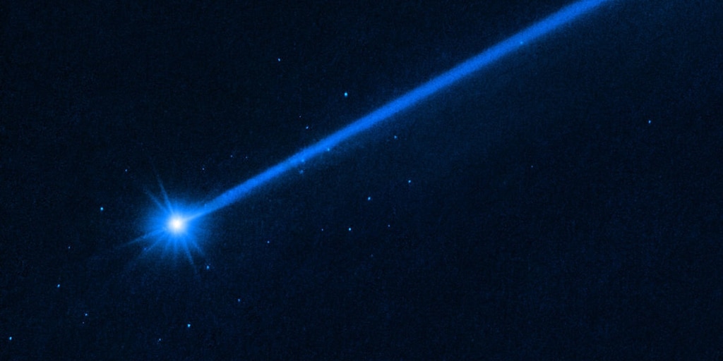 Hubble detects 37 rocks shot from the asteroid that was impacted by NASA