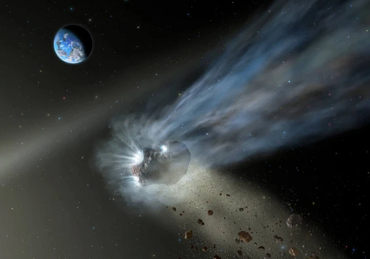 Los cometas pueden 'sembrar' los planetas con los ingredientes básicos de la vida. En la ilustración, el cometa Catalina a su paso por el sistema solar interior