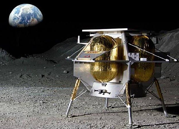 Recreación de la sonda Peregrine Lunar Lander