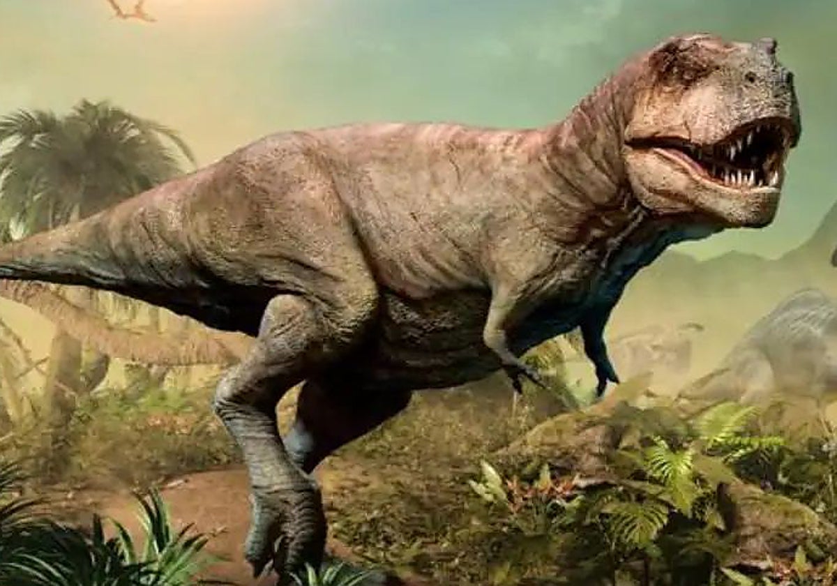 Ilustración de un T. rex