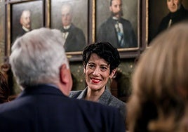 La ministra de Inclusión, Seguridad Social y Migraciones, Elma Saiz, durante el encuentro 'Consolidar la agenda verde Europea', en el Ateneo de Madrid