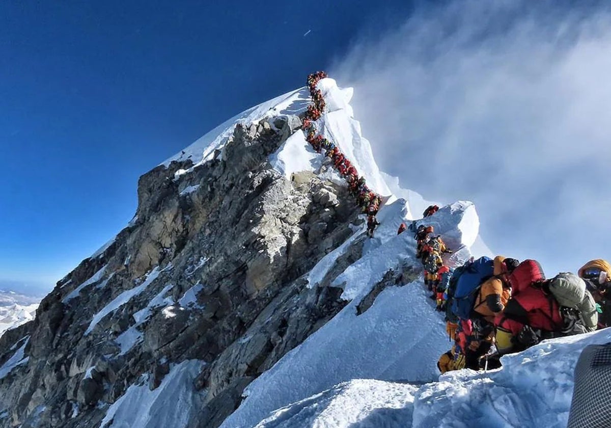 Cima del Everest, la montaña más grande del mundo