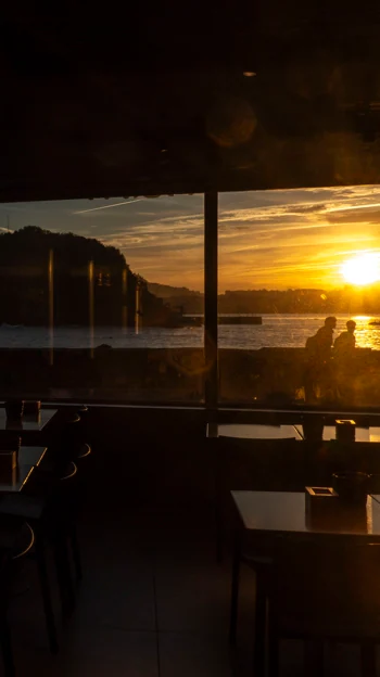 Vista del amanecer en San Sebastián