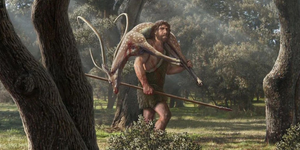 ガモを調理するためのネアンデルタール人の家族のレシピ