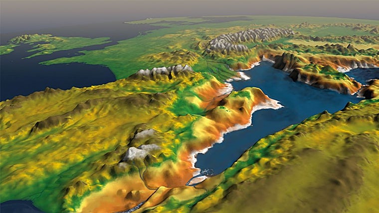 Uma representação artística da violação do Limiar de Gibraltar no final da Crise do Sal Messiniana.