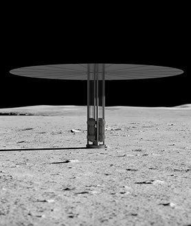 Imagem Secundária 2 – As imagens mostram diferentes abordagens de módulos nucleares que poderiam ser instalados na superfície da Lua.
