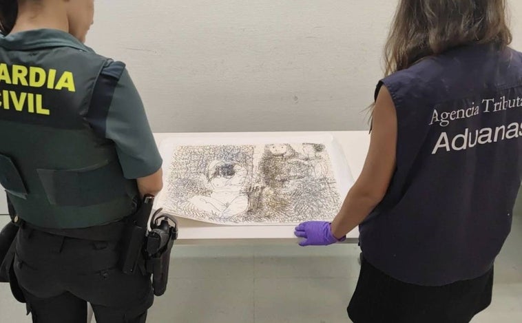 Intervenido por contrabando en Ibiza un dibujo atribuido a Picasso