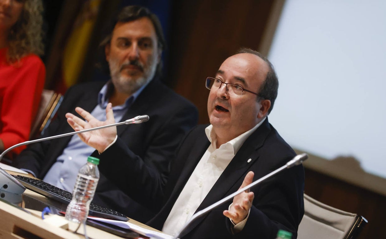 El ministro Miquel Iceta, durante la presentación del Observatorio contra la piratería