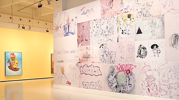 Detalle del montaje de la muestra malagueña