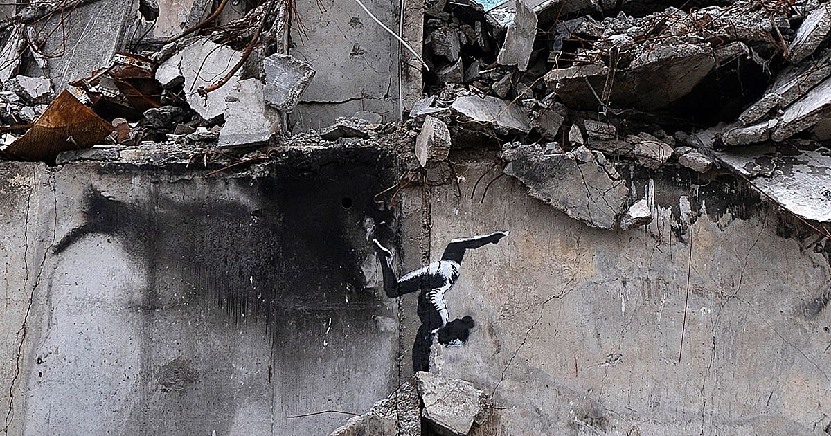 La obra reivindicada por Banksy en una localidad cercana a la capital Ucraniana