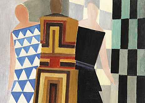 Imagen secundaria 1 - Arriba, 'Afilando las sierras', de Oleksandr Bohomazov. Sobre estas líneas, obras de Sonia Dalaunay y Volodymyr Burliuk