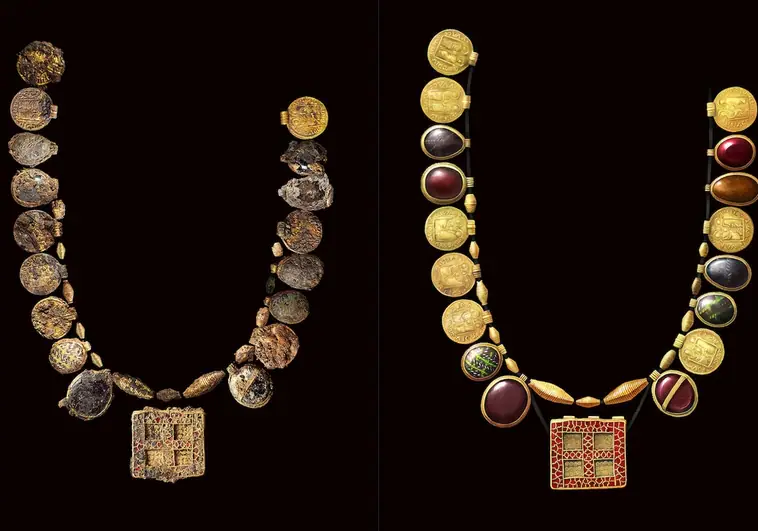 Hallan en Inglaterra un collar de oro de hace 1.300 años en la tumba de la que sería una de las primeras líderes cristianas