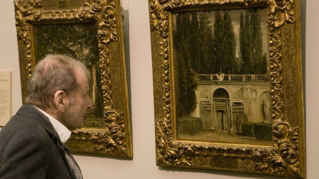 Lucian Freud, en el Prado, admirando dos obras de Velázquez