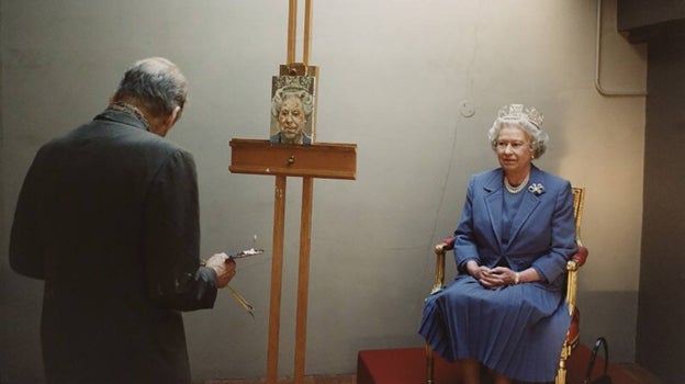 Lucian Freud, retratando a la Reina Isabel II