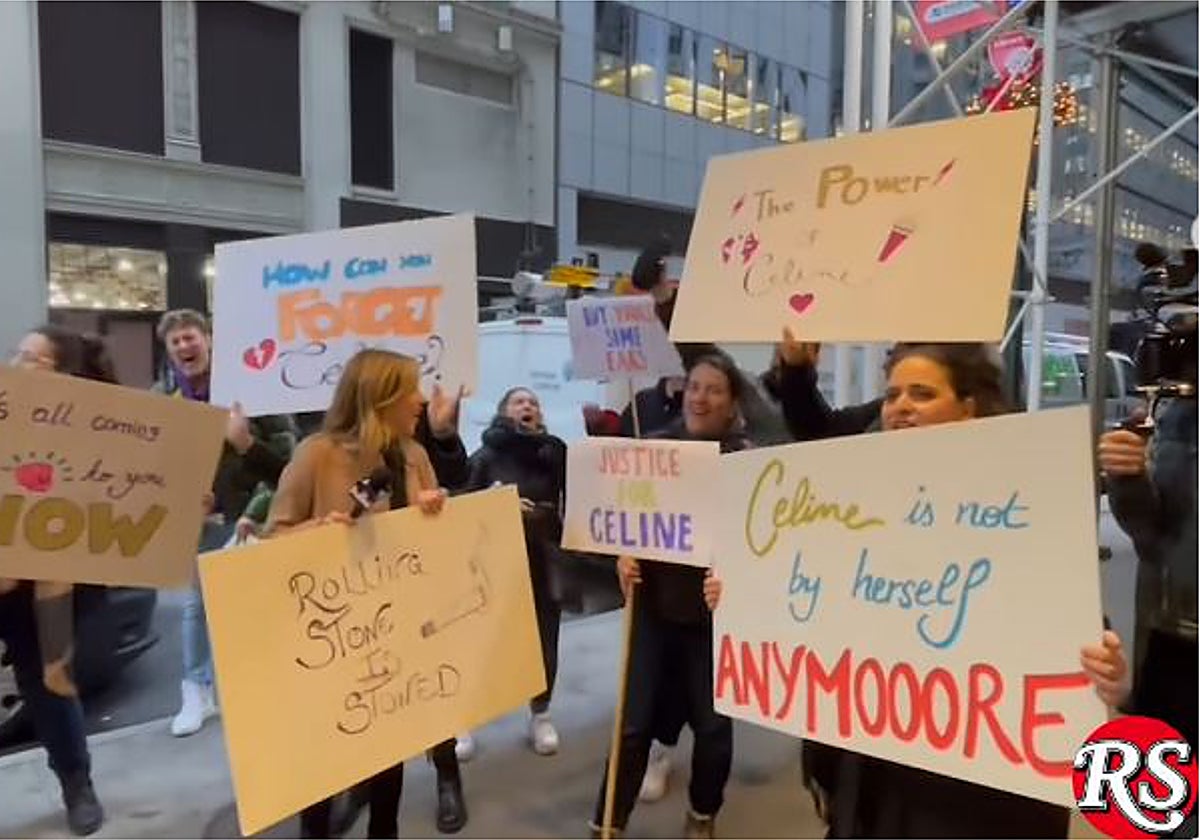 Fans de Celine Dion protestan en la sede de &#039;Rolling Stone&#039; por ningunearla en su lista de mejores cantantes