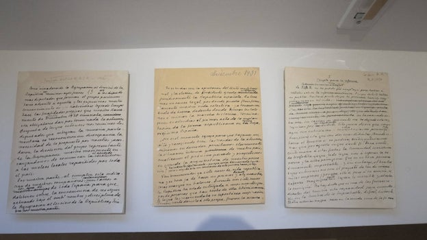 Tres cartas manuscritas de Ortega