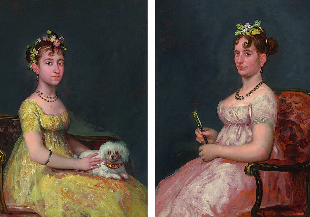 Los retratos de Doña María Vicenta Barruso Valdés y su madre, Doña Leonara Antonia Valdés de Barruso, dos damas burguesas inmortalizadas por Goya en 1805