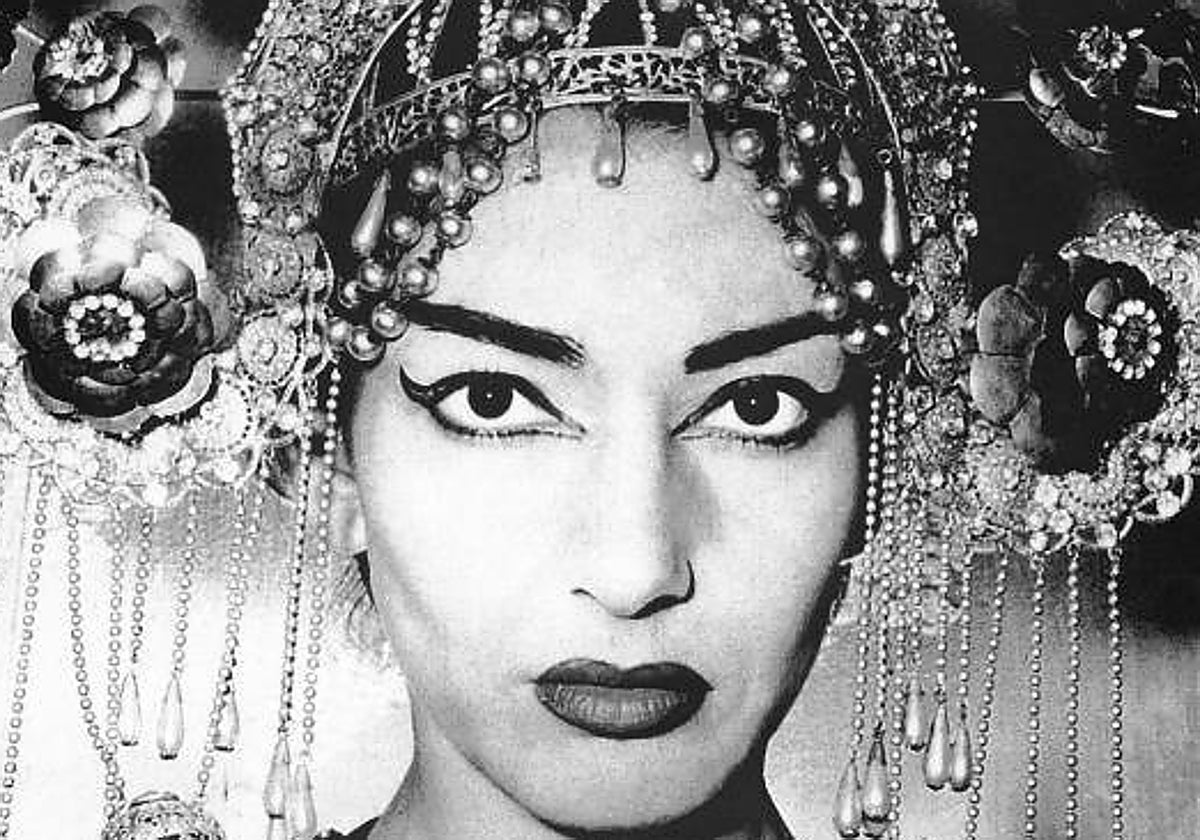 Maria callas caracterizada para la ópera 'Turandot'