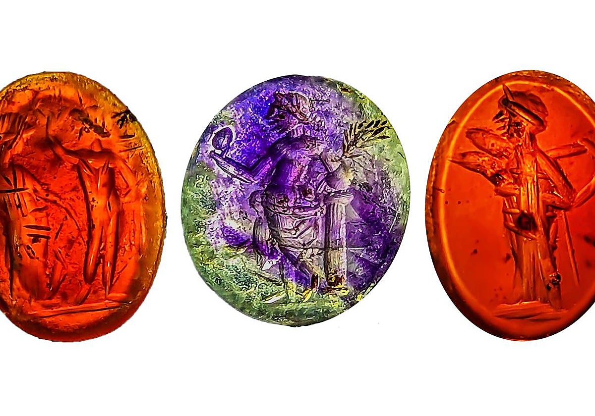 Algunas de las gemas halladas en las excavaciones