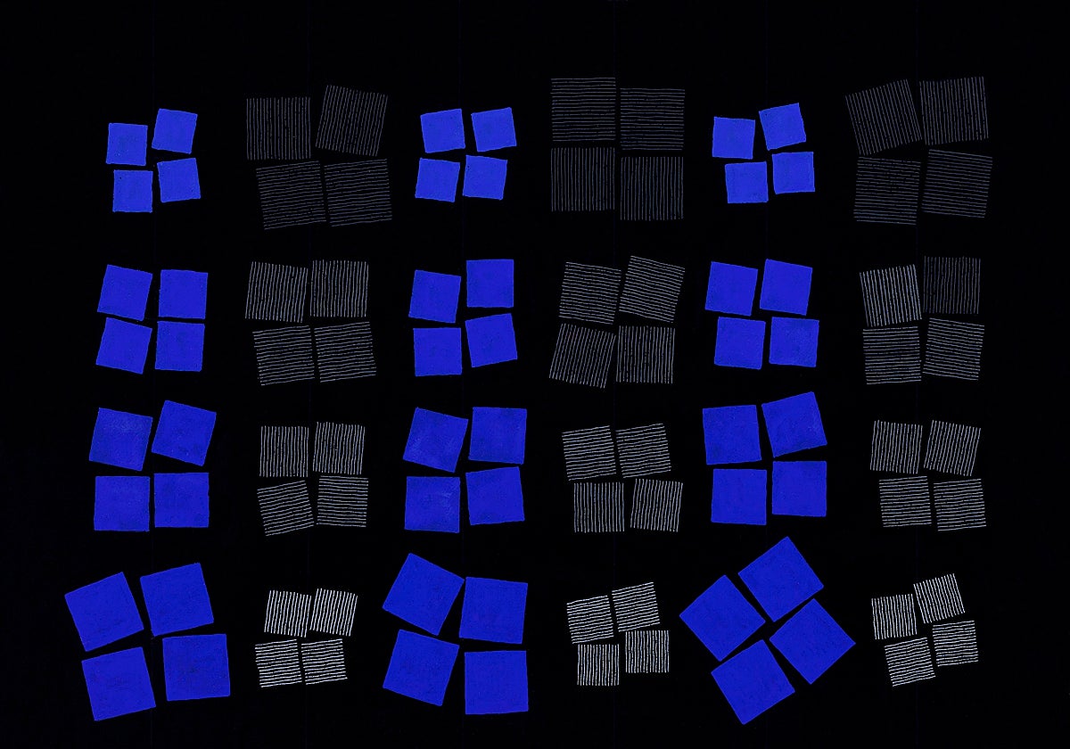 'Composición' (h. 1955). Gouache y lápiz sobre papel negro. 42.5 x 57 cm