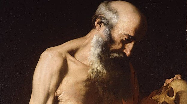 Detalle de 'San Jerónimo penitente', de Ribera, en Colnaghi