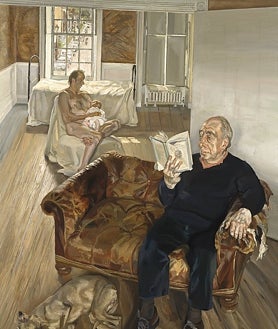 Imagen secundaria 2 - Sobre estas líneas, retrato del Barón Thyssen que Francesca, su hija, acaba de regalar al Museo madrileño. A la derecha, ‘Gran interior. Notting Hill’ (1998). Arriba, 'Dos hombres' (1987)