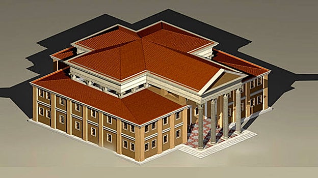 Imagen en 3D de la célebre Basílica de Vitruvio