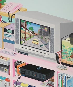 Imagen secundaria 2 - Sobre estas líneas, dos de los lienzos del artista. Arriba, montaje de su propuesta en el CACMálaga