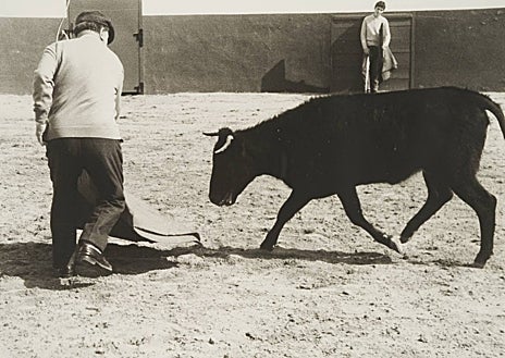 Imagen secundaria 1 - Arriba, Jaime de Armiñán niño junto a su madre. En el centro de la imagen, Antonio Bienvenida. Sobre estas líneas, a la izquierda, Jaime de Armiñán dando un capotazo en la finca de El Litri, y a la derecha, Elena Santonja toreando en la finca de los Arranzt6 