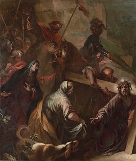 Imagen secundaria 2 - Arriba, 'Vendedor de pescado' (h. 1650). Sobre estas líneas, 'El triunfo del sacramento de la Eucaristía'  y 'Cristo camino del Calvario', ambas después de la restauración