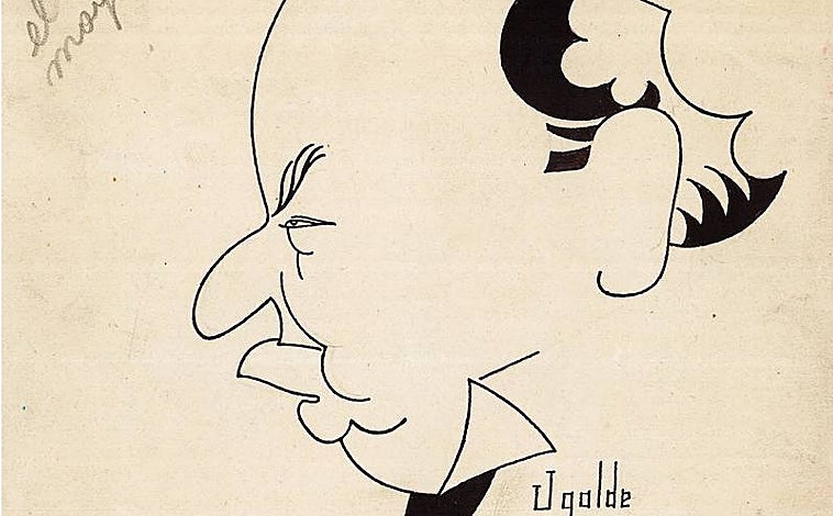 Imagen principal - Arriba, Francisco Ugalde. 'La capital del arte escénico'. Don Manuel y Don Antonio Machado, autores de 'Mi prima Fernanda', comedia estrenada en el teatro Victoria. ABC, número 8.849, 7 de mayo de 1931. Sobre estas líneas, a la izquierda, Ras (Eduardo Robles Piquer). 'Españoles en Caracas. Salvador Dalí', ABC, número 19.810, 17 de septiembre de 1969. A la derecha, Sirio (Sirio Abel García Hernández). 'Acotaciones de un oyente. Doña Victoria Kent', ABC, número 8.953, 30 de septiembre de 1931