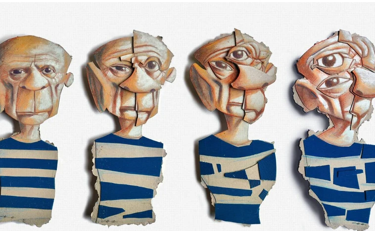 'Creación de un retrato cubista de Picasso, I a IV', de Colo
