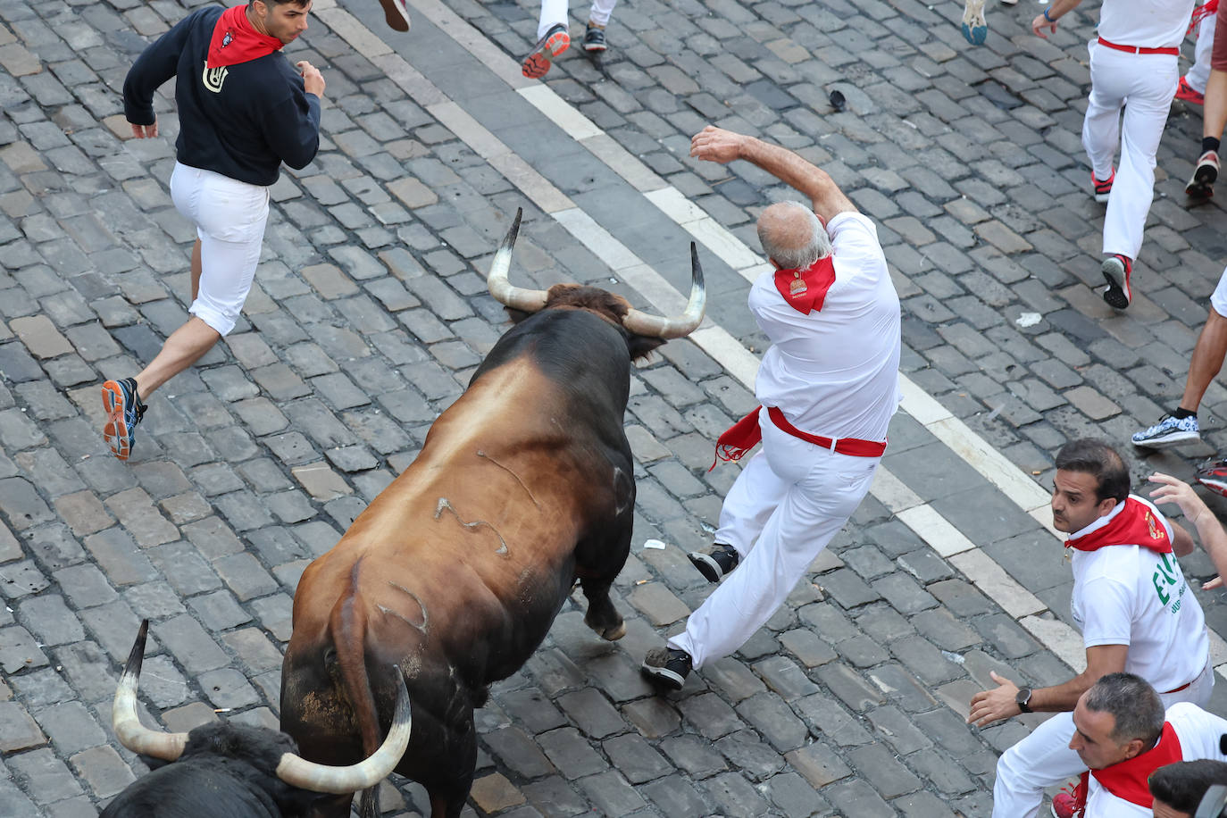 Cuarto encierro de los Sanfermínes 2023 con toros de la ganadería de Fuente Ymbro 