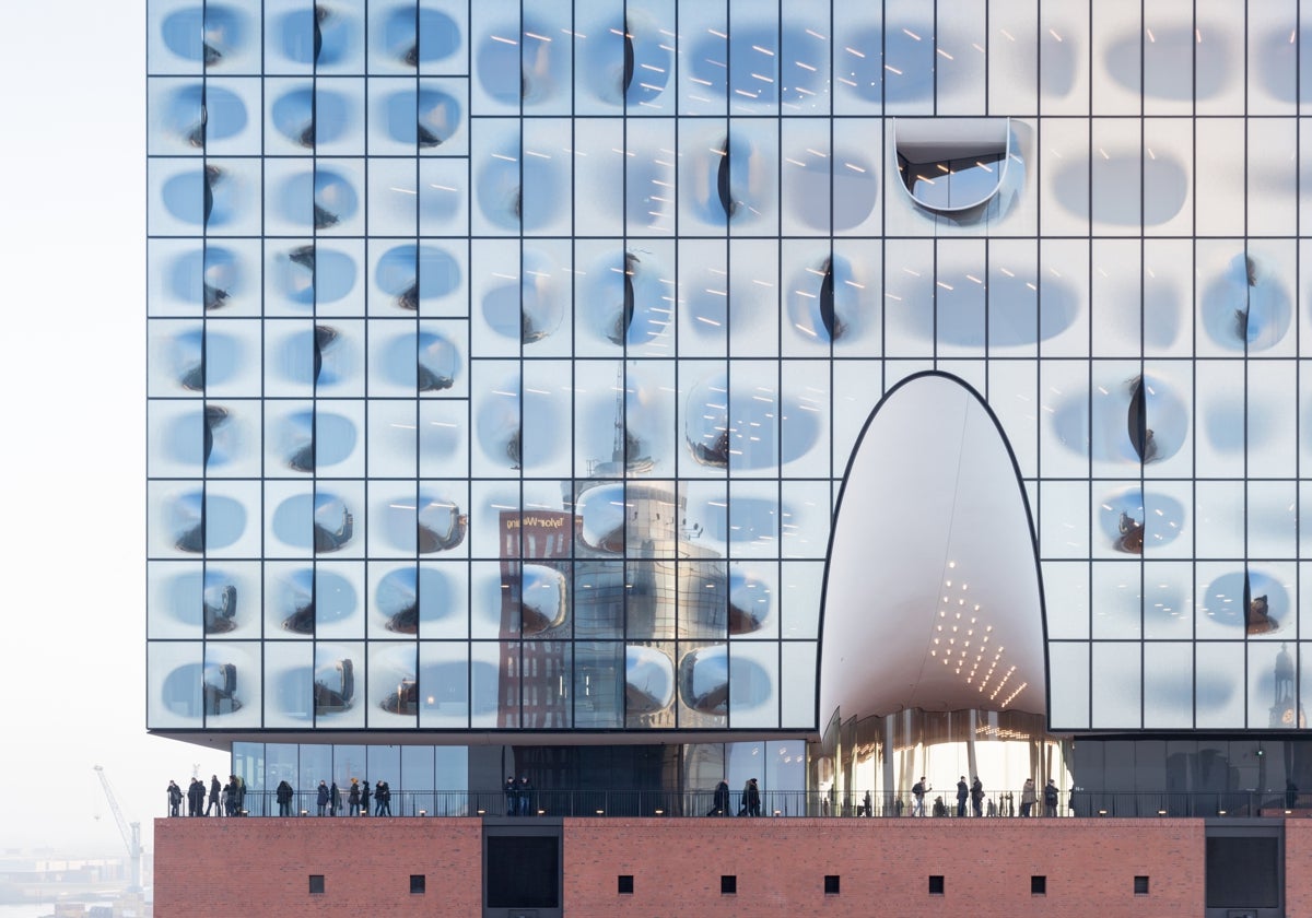 Detalle de la Elbphilharmonie en Hamburgo